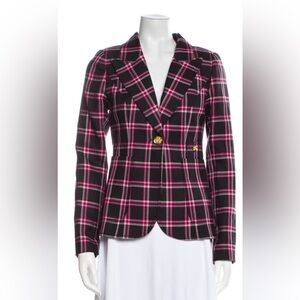 Smythe Pink and Black Plaid Blazer